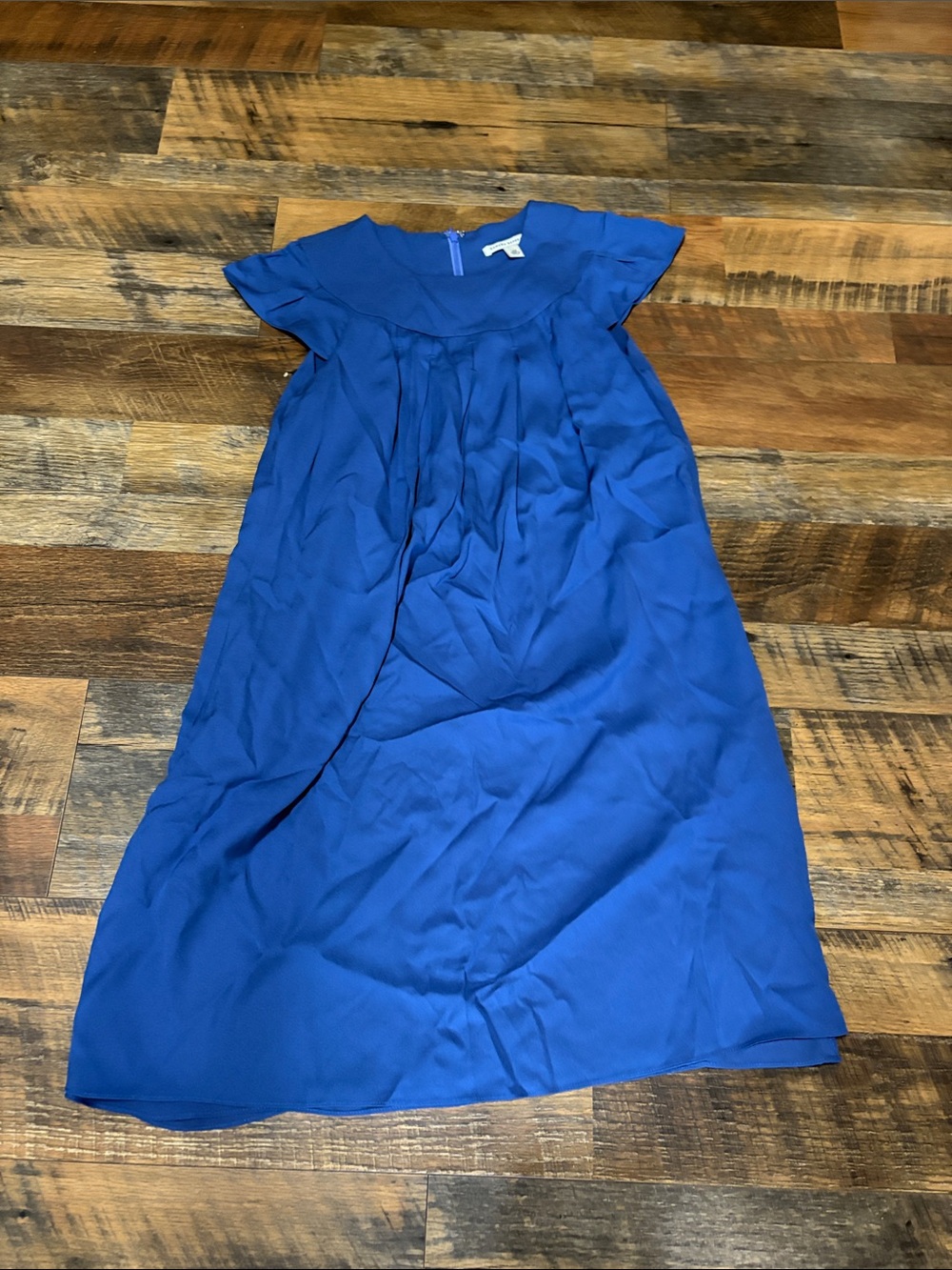 Banana Republic Cobalt Ruffle Yoke Dress Silk